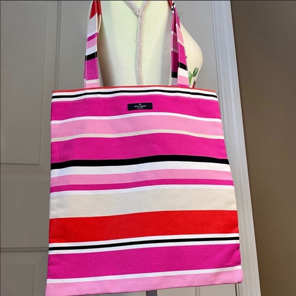 NWT Kate Spade ♠️ Multicolor Stripe Canvas Tote💗 - Picture 2 of 11